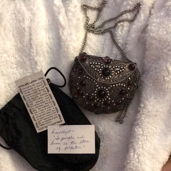Silver Amethyst Sajat Purse Evening Bag